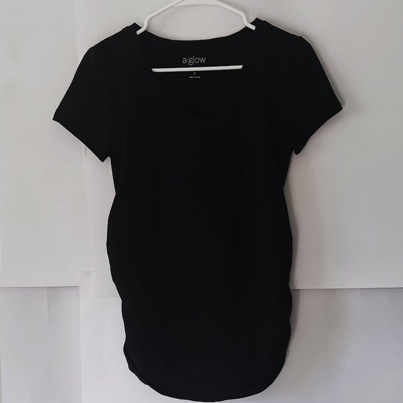 a:glow Tops - a:glow Black Maternity Tee Size S